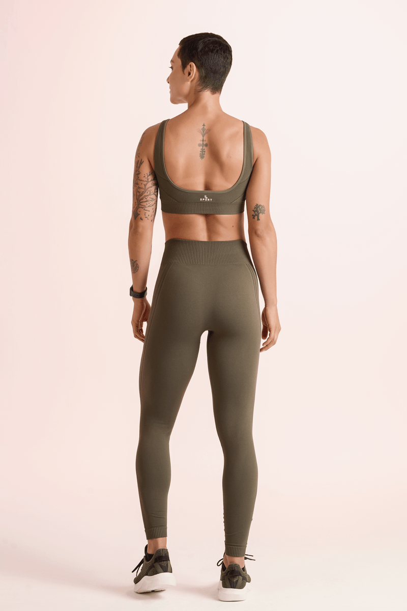 Legging Lupos Verde Militar Detalhe